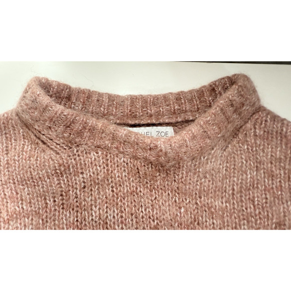 Rachel Zoe Alpaca Wool Blend Sweater Women’s Small Pink Rose Fuzzy Knit Pullover - Picture 8 of 12